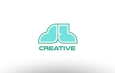 Pastel Yeşil Alfabe harf jl j l kombinasyonu ortak logo t.