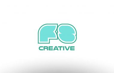 Pastel Yeşil Alfabe harf fs f s birlikte ortak logo t.