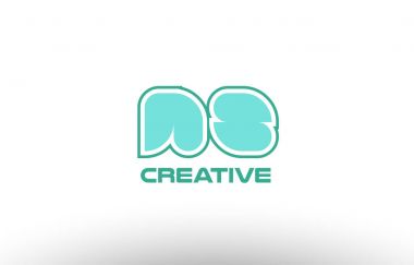 Pastel Yeşil Alfabe harf ns n s birlikte ortak logo t.