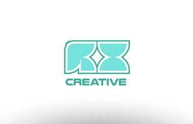 Pastel Yeşil Alfabe harf kx k x birlikte ortak logo t.