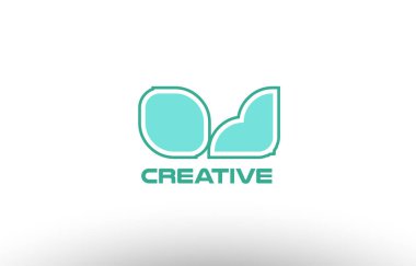 Pastel Yeşil Alfabe harf oj o j kombinasyon ortak logo t.