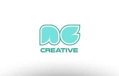 Pastel Yeşil Alfabe harf ng n g kombinasyon ortak logo t.