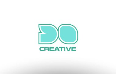 Pastel Yeşil Alfabe harf yapmak d o kombinasyon ortak logo t.