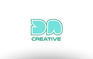 Pastel Yeşil Alfabe harf dn d n birlikte ortak logo t.