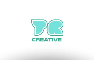 Pastel Yeşil Alfabe harf tr t r kombinasyon ortak logo t.