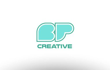 Pastel Yeşil Alfabe harf bp b p kombinasyon ortak logo t.