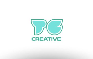 Pastel Yeşil Alfabe harf tg t g kombinasyon ortak logo t.