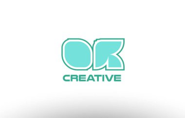 Pastel Yeşil Alfabe harf ok o k kombinasyon ortak logo t.