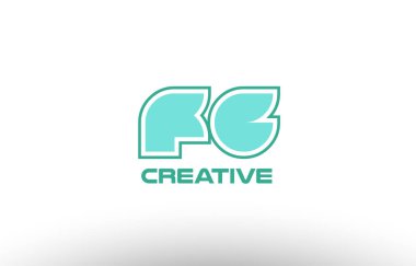 Pastel Yeşil Alfabe harf fg f g kombinasyon ortak logo t.