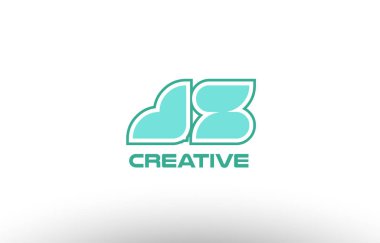 Pastel Yeşil Alfabe harf jz j z kombinasyon ortak logo koma