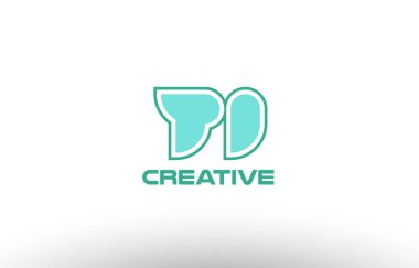 Pastel Yeşil Alfabe harf ti t ben birlikte ortak logo t.