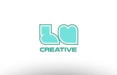 Pastel Yeşil Alfabe harf lu l u birlikte ortak logo t.