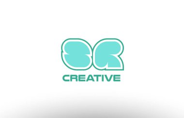 Pastel Yeşil Alfabe harf sr s r kombinasyon ortak logo t.