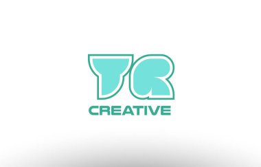 Pastel Yeşil Alfabe harf yr y r kombinasyon ortak logo t.