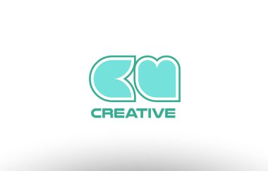 Pastel Yeşil Alfabe harf cu c u birlikte ortak logo t.