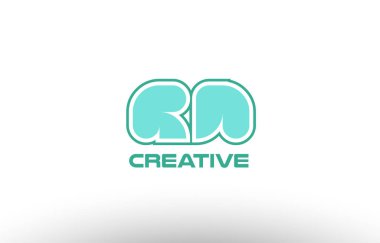 Pastel Yeşil Alfabe harf rn r n birlikte ortak logo t.