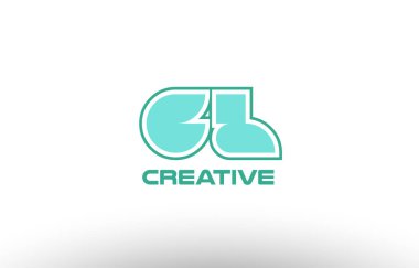 Pastel Yeşil Alfabe harf gl g l kombinasyonu ortak logo t.