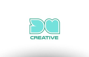 Pastel Yeşil Alfabe harf du d u birlikte ortak logo t.