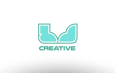 Pastel Yeşil Alfabe harf lj l j kombinasyon ortak logo t.