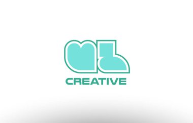 Pastel Yeşil Alfabe harf ul u l kombinasyonu ortak logo t.