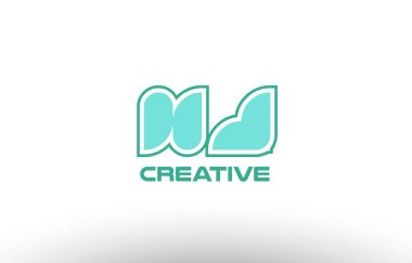 Pastel Yeşil Alfabe harf hj s j kombinasyon ortak logo t.