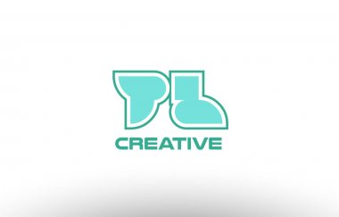 Pastel Yeşil Alfabe harf tl t l kombinasyonu ortak logo t.