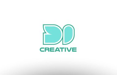 Pastel Yeşil Alfabe harf di d ben birlikte ortak logo t.