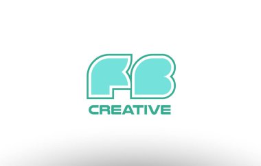 Pastel Yeşil Alfabe harf fb f b birlikte ortak logo t.
