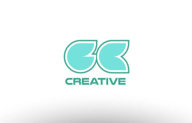 Pastel Yeşil Alfabe harf gc g c kombinasyon ortak logo t.