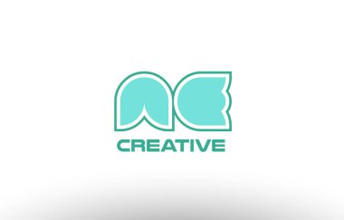 Pastel Yeşil Alfabe harf ae bir e birlikte ortak logo t.