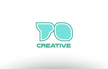 Pastel Yeşil alfabesi harfi t o kombinasyon ortak logo t. için
