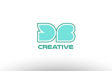 Pastel Yeşil Alfabe harf db d b birlikte ortak logo t.