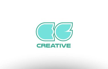 Pastel Yeşil Alfabe harf örneğin e g kombinasyon ortak logo t.