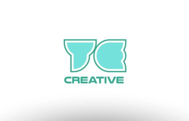 Pastel Yeşil Alfabe harf / y e birlikte ortak logo t.