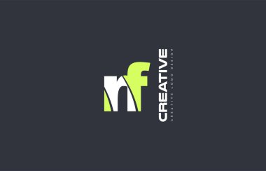 Yeşil mektup rf r f kombinasyonu logo simge şirket tasarım ortak j