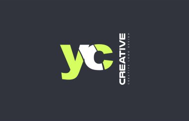 Yeşil mektup yc y c kombinasyonu logo simge şirket tasarım ortak j