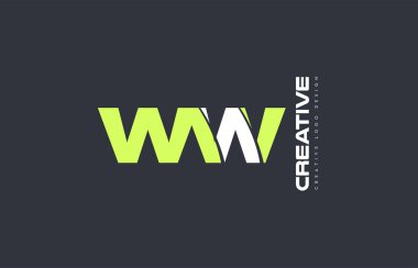 Yeşil mektup ww w w kombinasyonu logo simge şirket tasarım ortak j