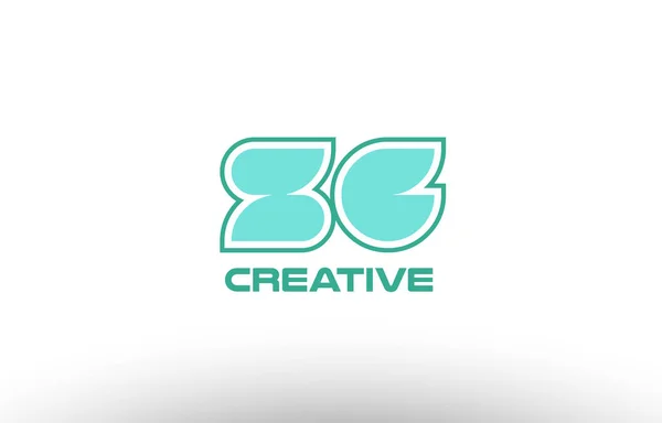 Alphabet vert pastel lettre zg z g combinaison joint logo coman — Image vectorielle