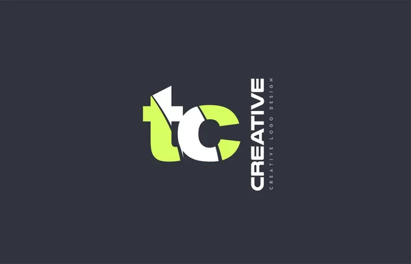 Letra verde tc t c combinação logotipo ícone empresa projeto conjunto j —  Vetores de Stock