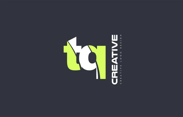 Carta verde tq t q combinação logotipo ícone empresa projeto conjunto j — Vetor de Stock