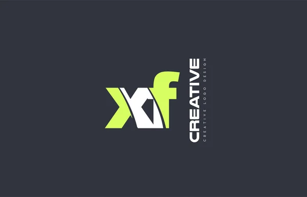 Carta verde xf x f combinação logotipo ícone empresa projeto conjunto j —  Vetores de Stock