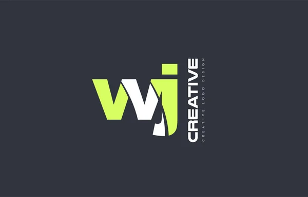 Wj zelené písmeno w j kombinace logo ikonu společnost návrhu společné j — Stockový vektor