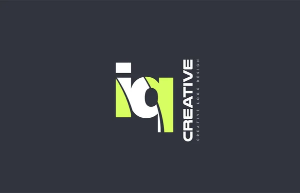 Letra verde iq i q combinação logotipo ícone empresa projeto conjunto j — Vetor de Stock