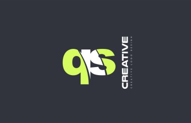Yeşil mektup qs q s birlikte logo simge şirket tasarım ortak j
