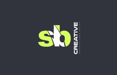 Yeşil mektup sb s b birlikte logo simge şirket tasarım ortak j