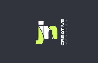 Yeşil mektup jn j n kombinasyonu logo simge şirket tasarım ortak j