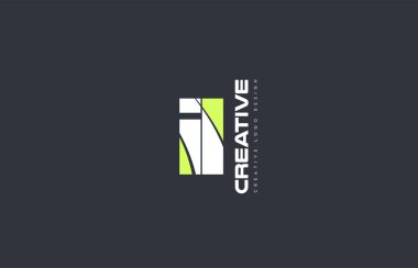 Yeşil mektup Il ben l kombinasyonu logo simge şirket tasarım ortak j