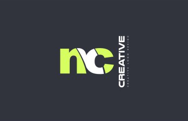 Yeşil mektup nc n c kombinasyonu logo simge şirket tasarım ortak j