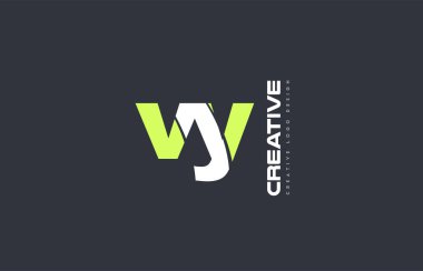 Yeşil mektup vy v y kombinasyonu logo simge şirket tasarım ortak j