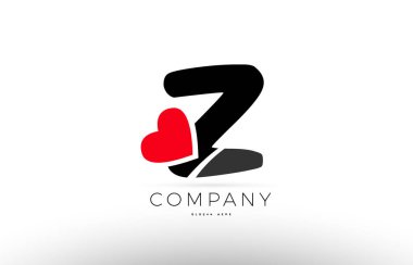 Z Alfabe harf logo simge aşk kalp simgesi şirket tasarı ile